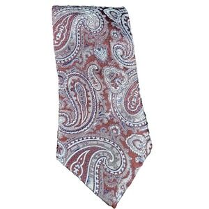 Courage Men's Silk Tie Paisley Purple Maroon Blue Necktie Classic Pattern